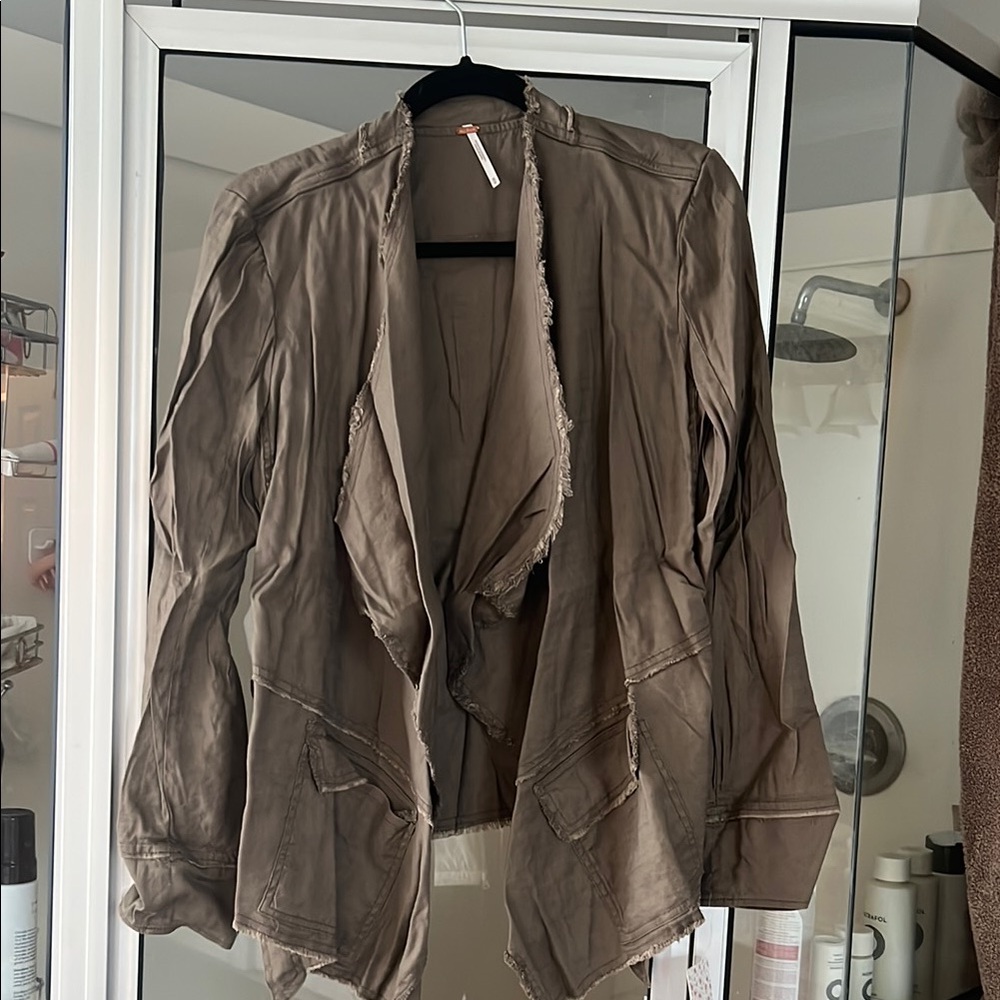 Free people Women’s Days End linen blend drape jacket NWT